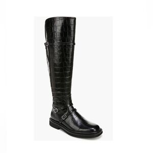 SARTO By Franco Sarto Black Croc-Embossed Over-the-Knee Boots